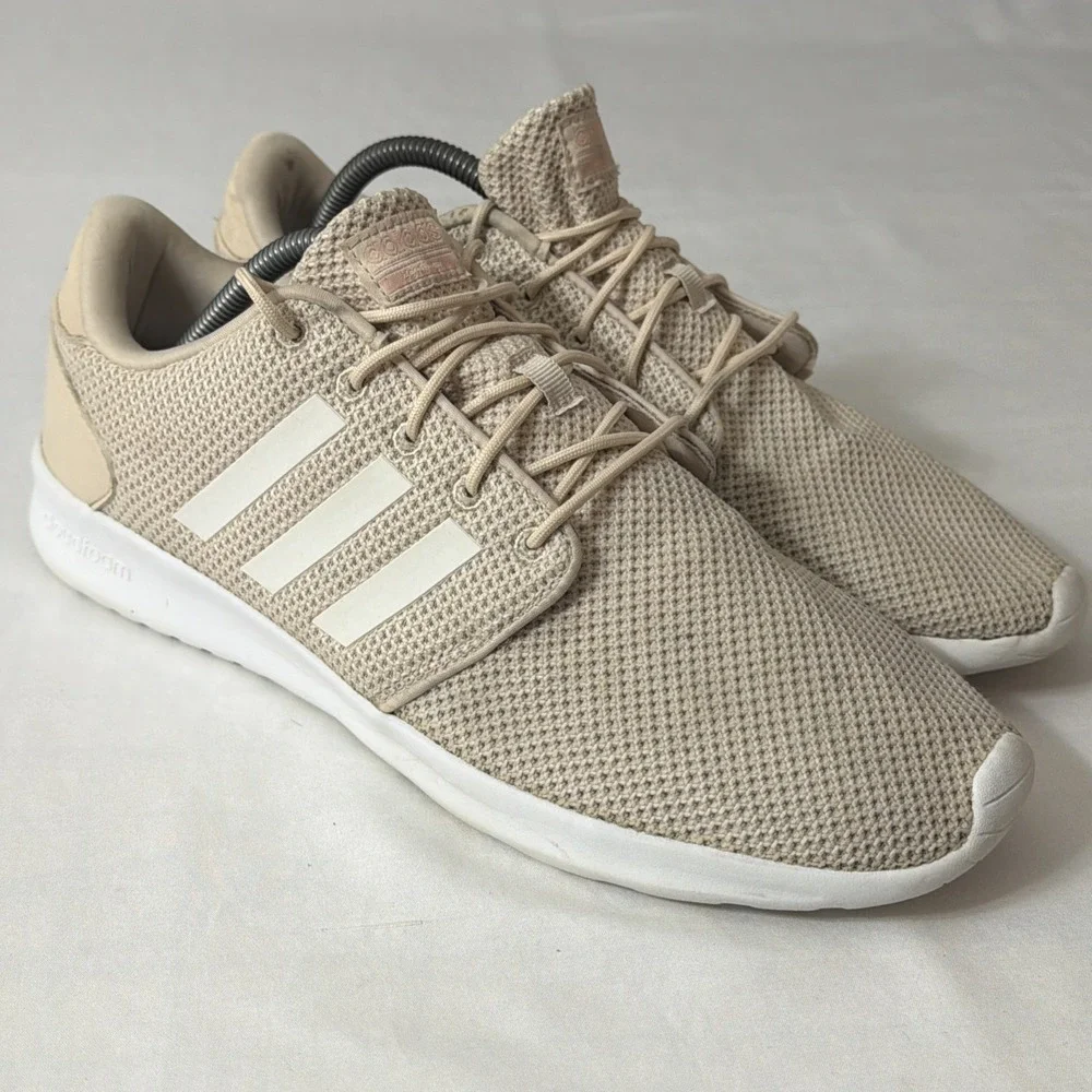 Adidas Womens EE8085 Ivory Cloudfoam QT Racer Sneakers 12 Running Shoes Gym Shoe